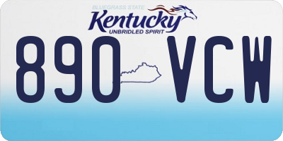 KY license plate 890VCW