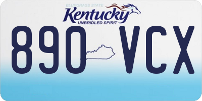 KY license plate 890VCX