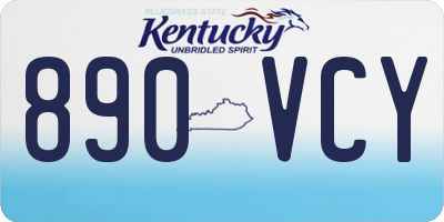 KY license plate 890VCY