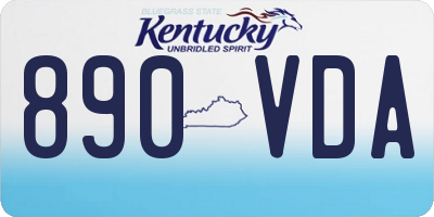KY license plate 890VDA
