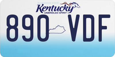 KY license plate 890VDF