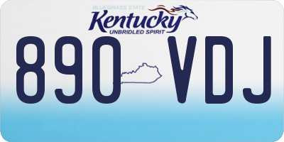 KY license plate 890VDJ