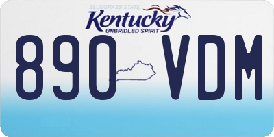 KY license plate 890VDM
