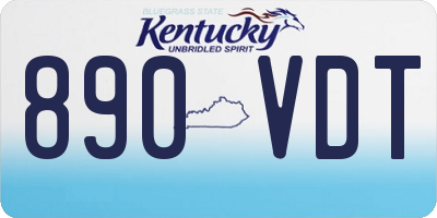 KY license plate 890VDT
