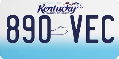 KY license plate 890VEC