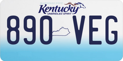 KY license plate 890VEG