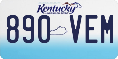 KY license plate 890VEM