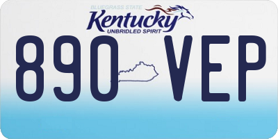 KY license plate 890VEP
