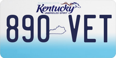 KY license plate 890VET