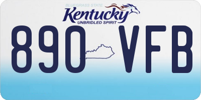 KY license plate 890VFB
