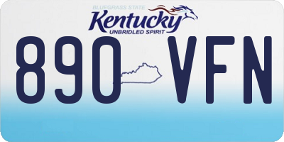 KY license plate 890VFN