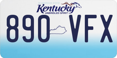 KY license plate 890VFX