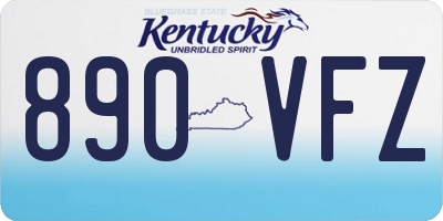 KY license plate 890VFZ