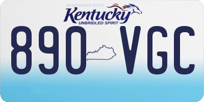 KY license plate 890VGC