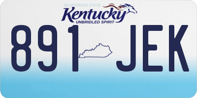 KY license plate 891JEK
