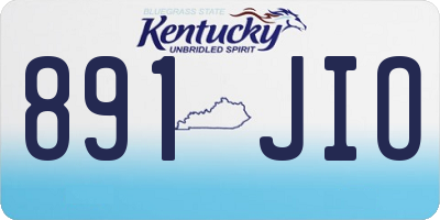 KY license plate 891JIO