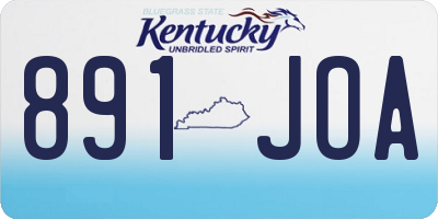 KY license plate 891JOA