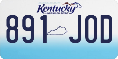 KY license plate 891JOD