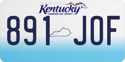 KY license plate 891JOF
