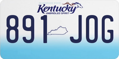 KY license plate 891JOG