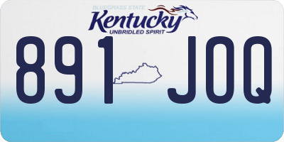 KY license plate 891JOQ