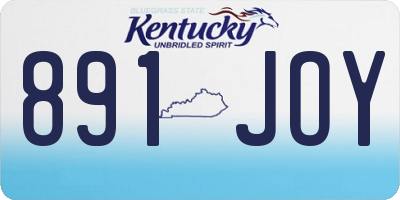 KY license plate 891JOY