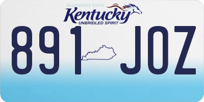 KY license plate 891JOZ