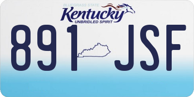 KY license plate 891JSF