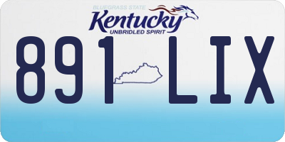 KY license plate 891LIX