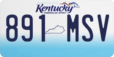 KY license plate 891MSV