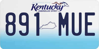 KY license plate 891MUE