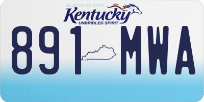 KY license plate 891MWA