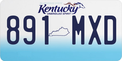 KY license plate 891MXD