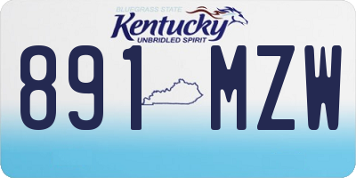 KY license plate 891MZW