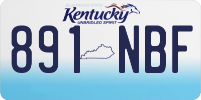 KY license plate 891NBF