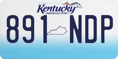 KY license plate 891NDP