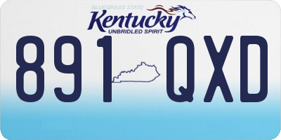 KY license plate 891QXD