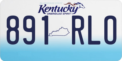 KY license plate 891RLO