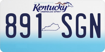 KY license plate 891SGN