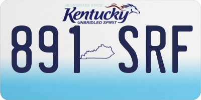 KY license plate 891SRF