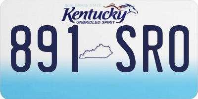 KY license plate 891SRO