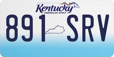 KY license plate 891SRV