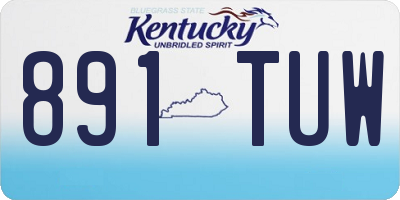 KY license plate 891TUW
