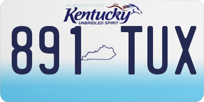 KY license plate 891TUX
