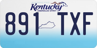 KY license plate 891TXF