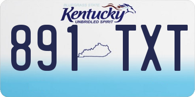 KY license plate 891TXT