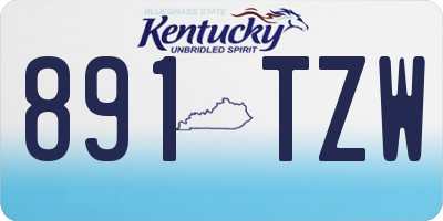 KY license plate 891TZW