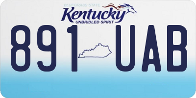 KY license plate 891UAB