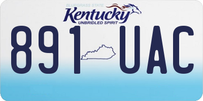 KY license plate 891UAC