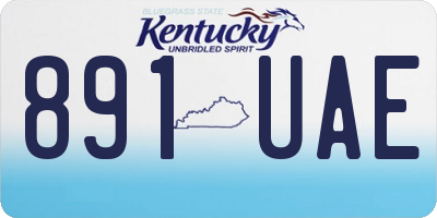 KY license plate 891UAE